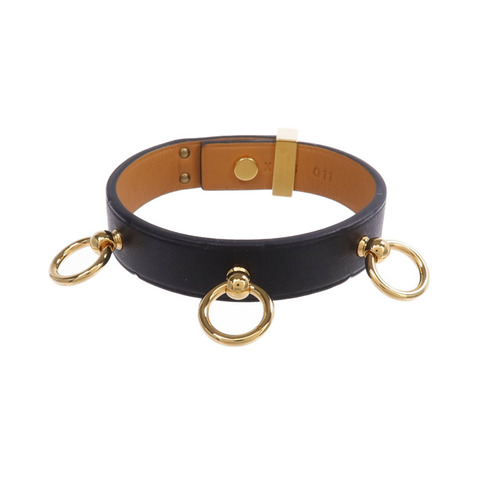 HERMES Swift皮革Mini Dog Anneaux金扣手帶Noir