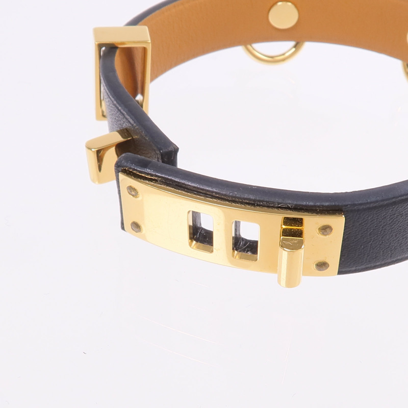 HERMES Swift皮革Mini Dog Anneaux金扣手帶Noir-5