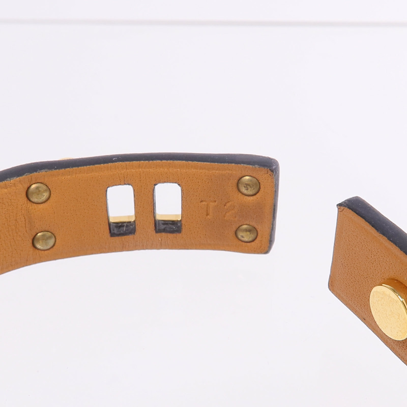 HERMES Swift皮革Mini Dog Anneaux金扣手帶Noir-7