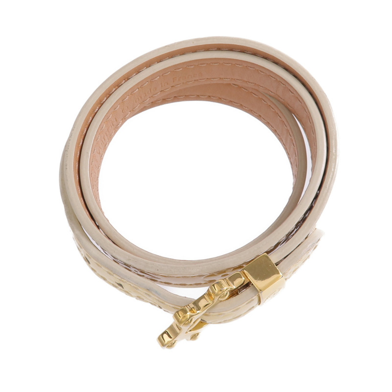 LOUIS VUITTON Monogram Vernis Triple Tour Bracelet金扣手帶-3