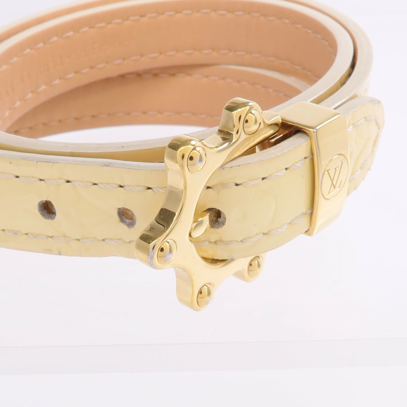 LOUIS VUITTON Monogram Vernis Triple Tour Bracelet金扣手帶-4
