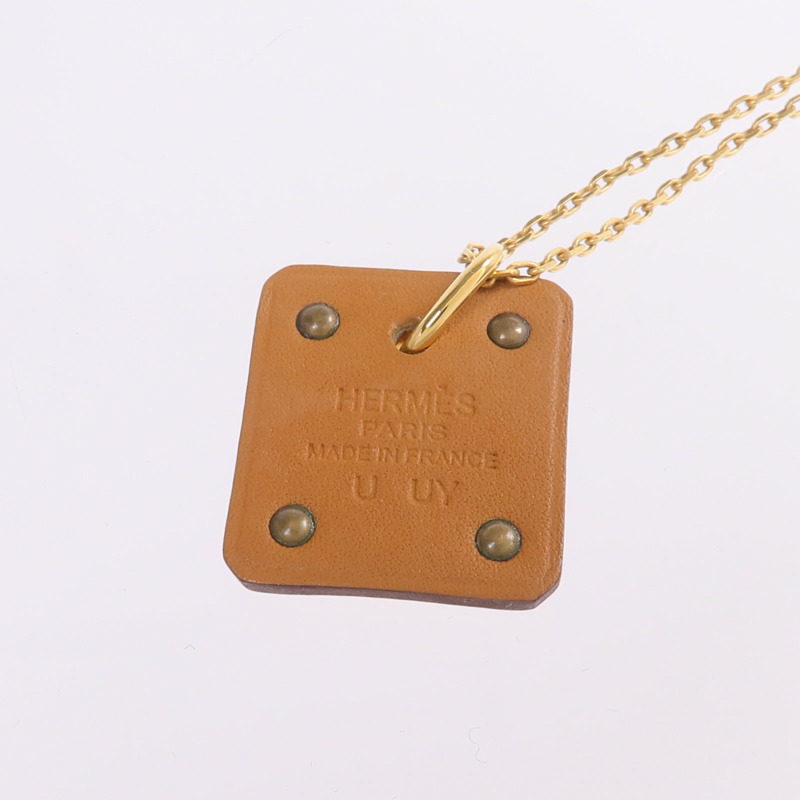 HERMES 金屬/皮革As De Coeur Necklace項鍊-6