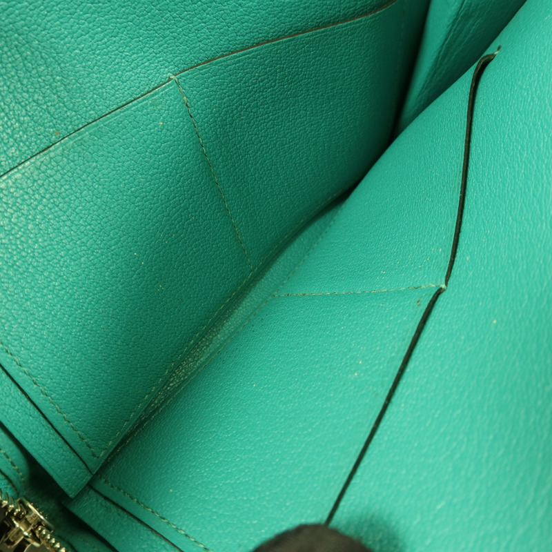 HERMES Epsom皮革Zipper Long Wallet銀扣拉鏈長錢包Bleu Paon-18