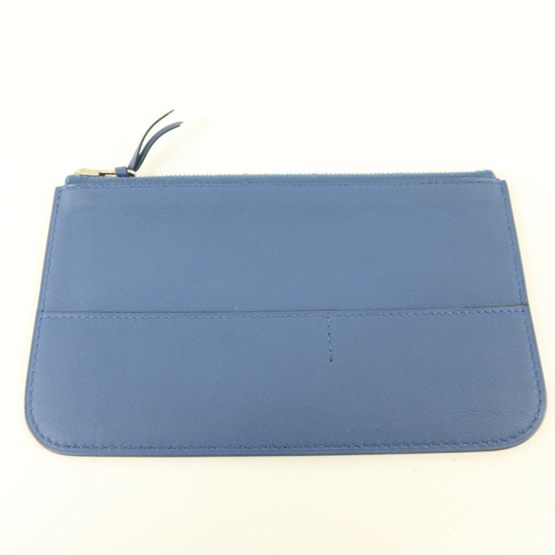 HERMES Swift皮革Dogon GM銀扣長錢包Blue Agate-8