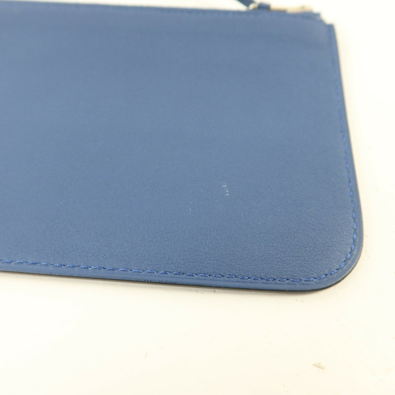 HERMES Swift皮革Dogon GM銀扣長錢包Blue Agate-17