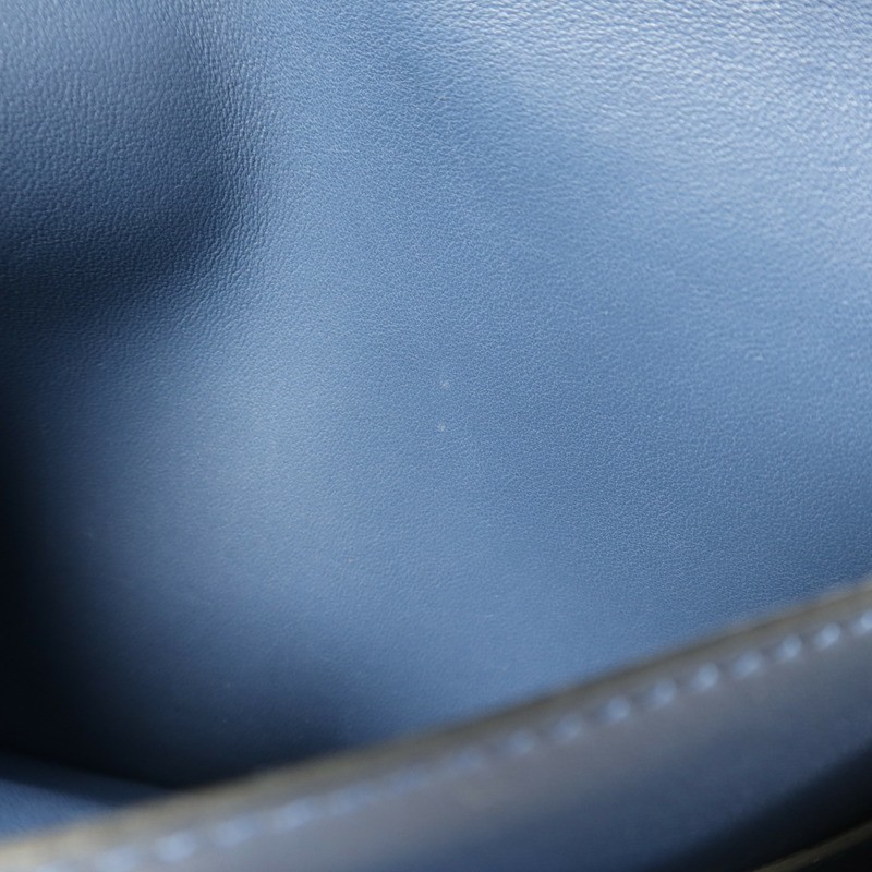 HERMES Swift皮革Dogon GM銀扣長錢包Blue Agate-20