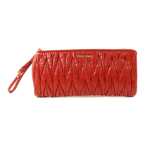 Miu Miu 牛皮皮革Clutch Bag金扣手拿包