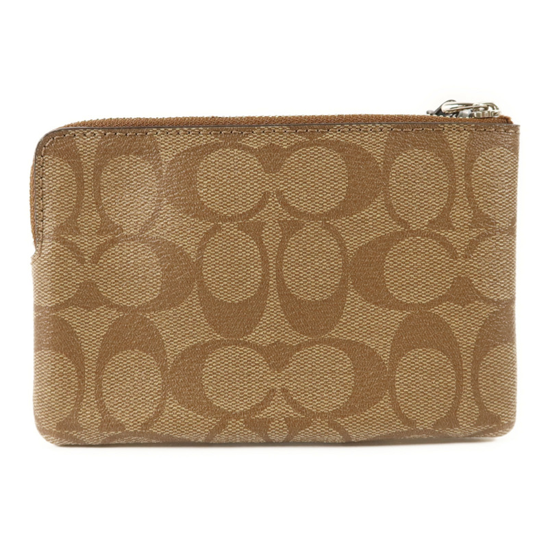 COACH 塗層帆布Corner Zip Wristlet金扣拉鏈錢包-1