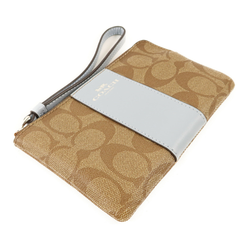 COACH 塗層帆布Corner Zip Wristlet金扣拉鏈錢包-2