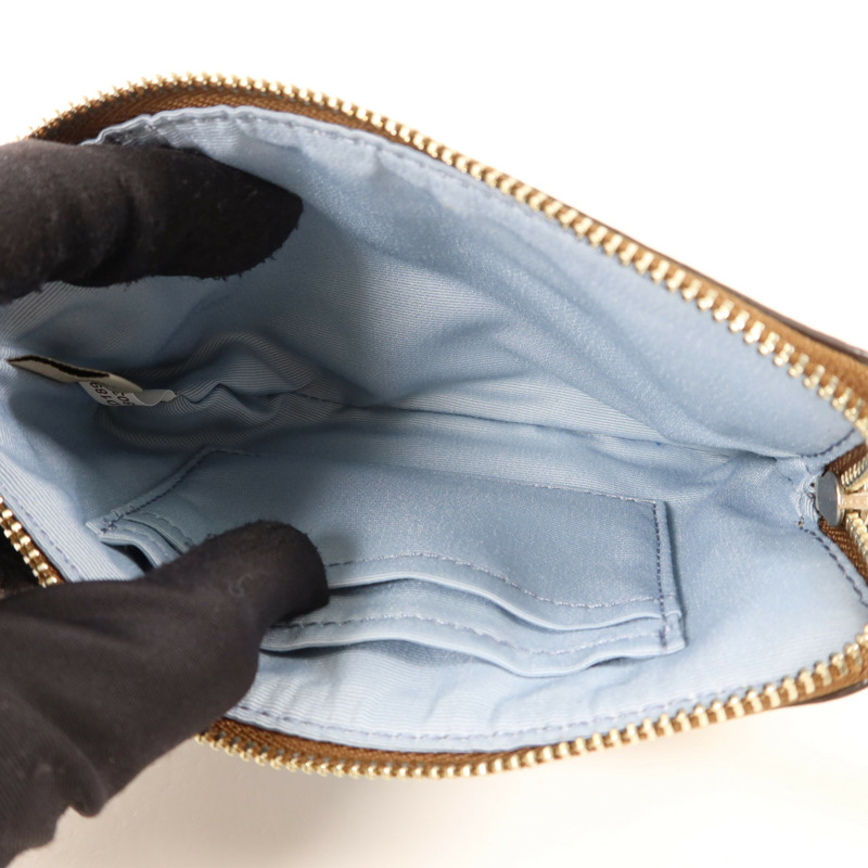 COACH 塗層帆布Corner Zip Wristlet金扣拉鏈錢包-4