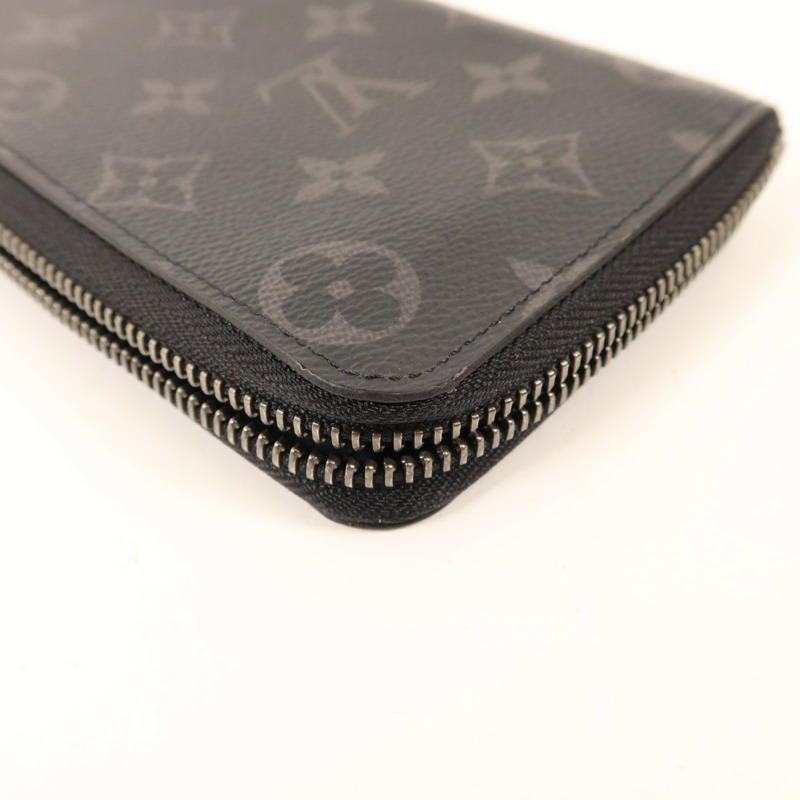 LOUIS VUITTON Monogram Eclipse Zippy Long Vertical Wallet銀扣拉鏈長錢包-10