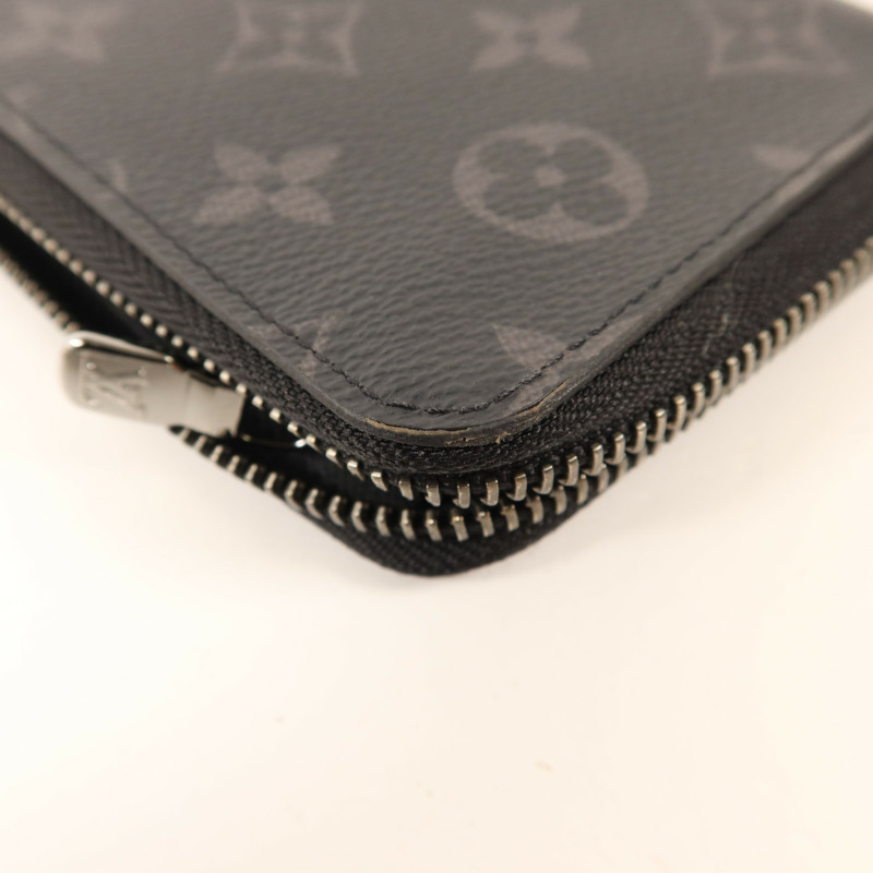 LOUIS VUITTON Monogram Eclipse Zippy Long Vertical Wallet銀扣拉鏈長錢包-11