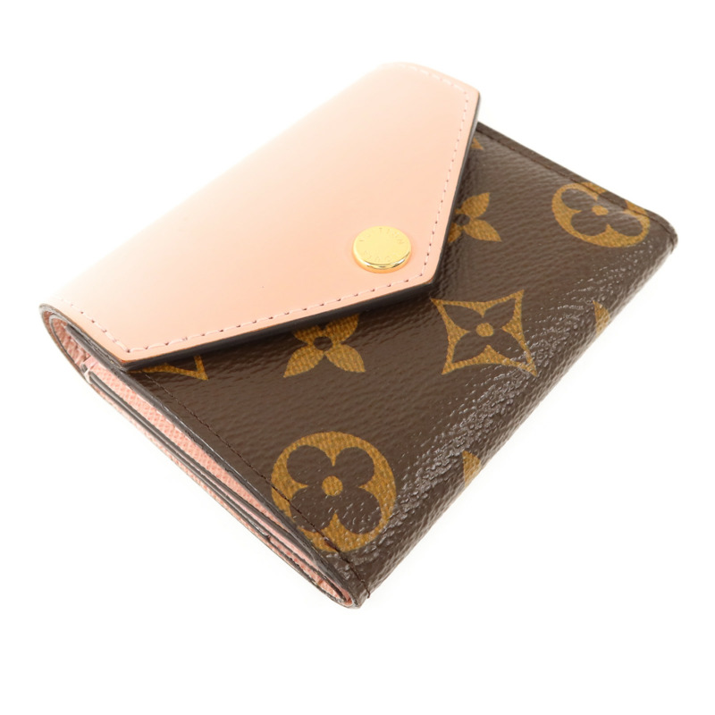 LOUIS VUITTON Monogram/牛皮皮革Zoe Wallet金扣錢包-2