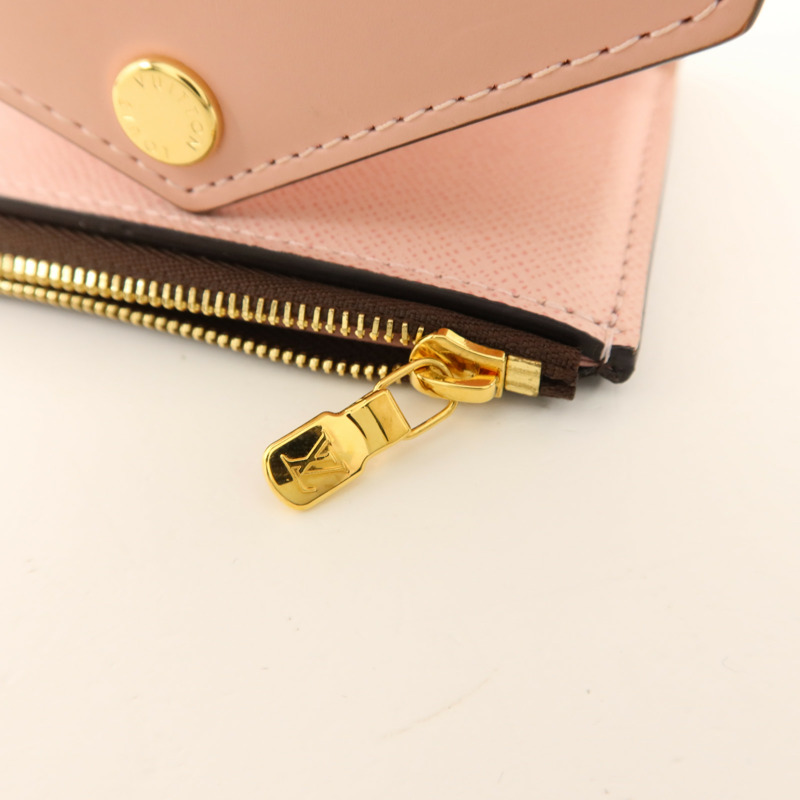 LOUIS VUITTON Monogram/牛皮皮革Zoe Wallet金扣錢包-8