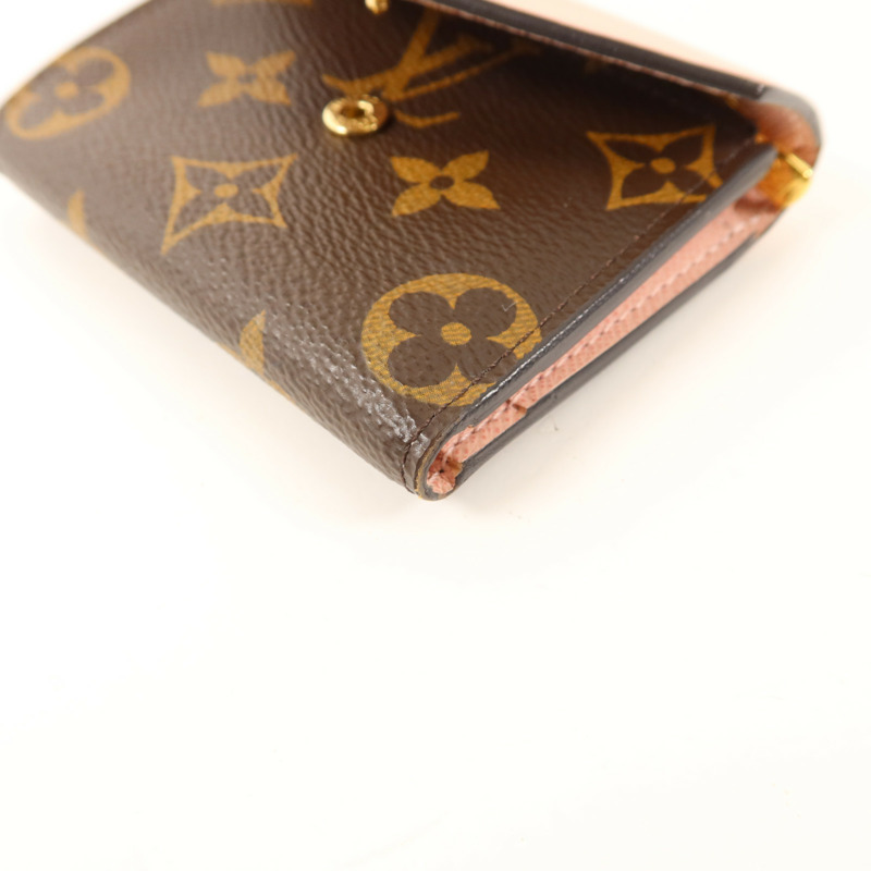 LOUIS VUITTON Monogram/牛皮皮革Zoe Wallet金扣錢包-10