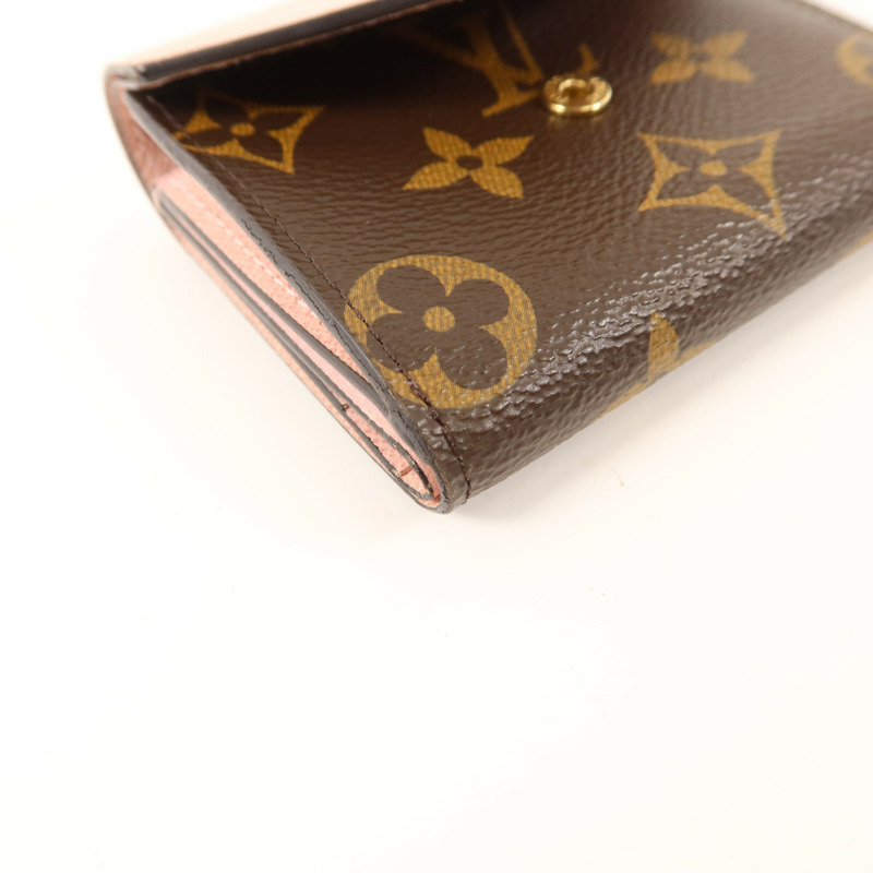 LOUIS VUITTON Monogram/牛皮皮革Zoe Wallet金扣錢包-11