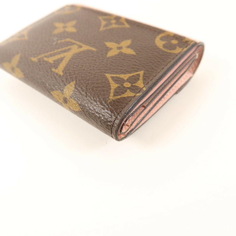 LOUIS VUITTON Monogram/牛皮皮革Zoe Wallet金扣錢包-12