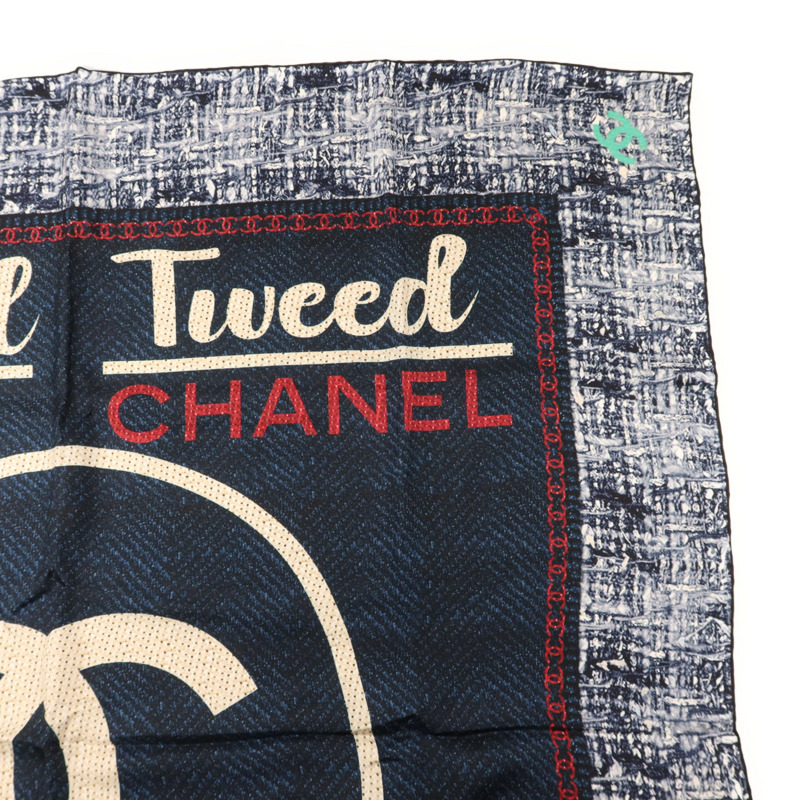 CHANEL 絲質Tweed Silk Scarf絲巾-2