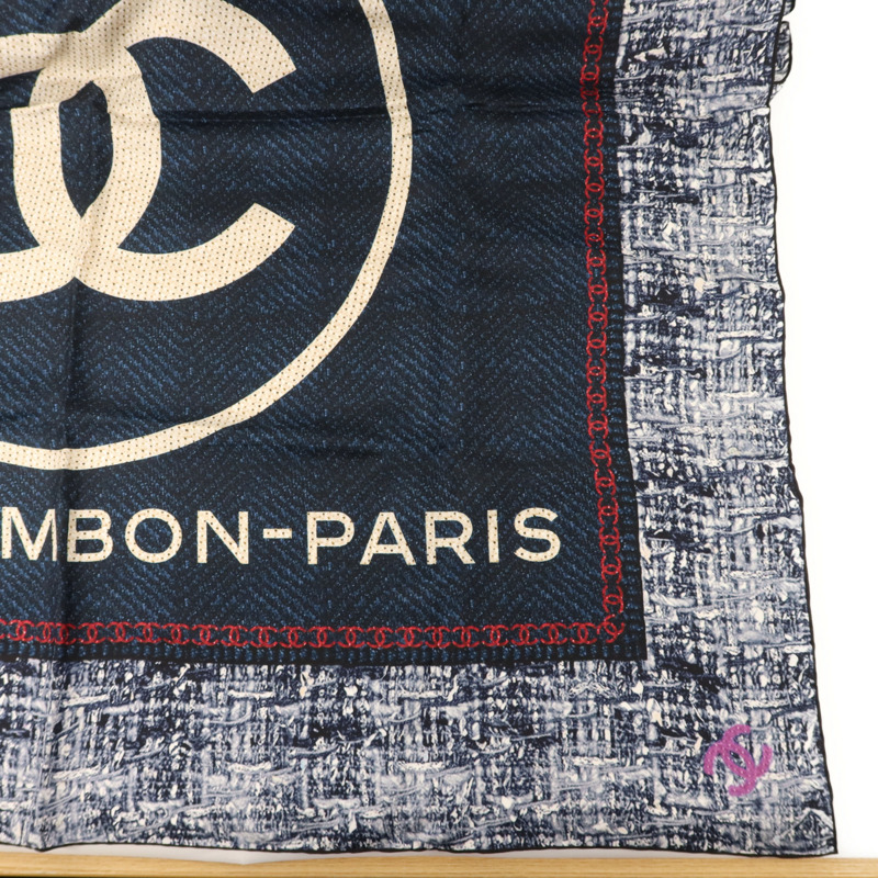 CHANEL 絲質Tweed Silk Scarf絲巾-3