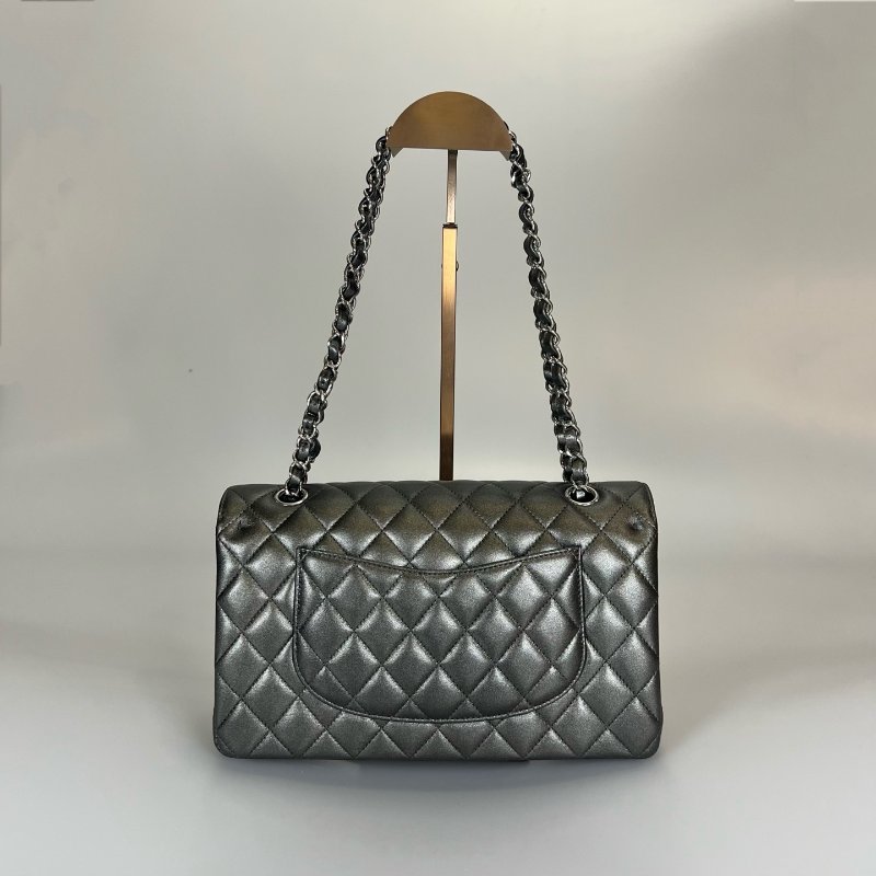 CHANEL CF25牛皮灰亮銀 AS0002/晶片款-2