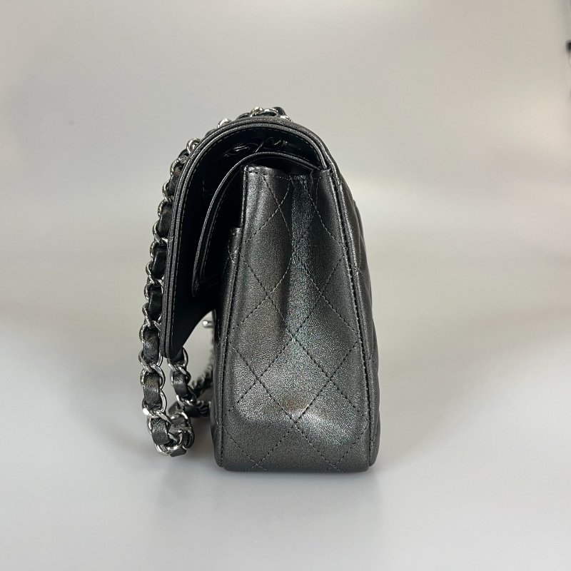 CHANEL CF25牛皮灰亮銀 AS0002/晶片款-3