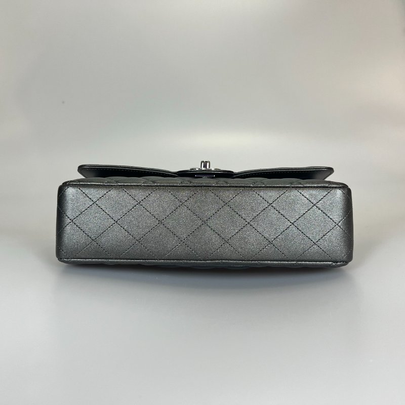 CHANEL CF25牛皮灰亮銀 AS0002/晶片款-5