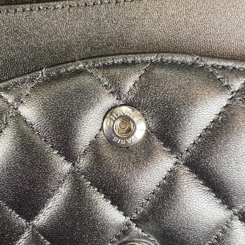 CHANEL CF25牛皮灰亮銀 AS0002/晶片款-10