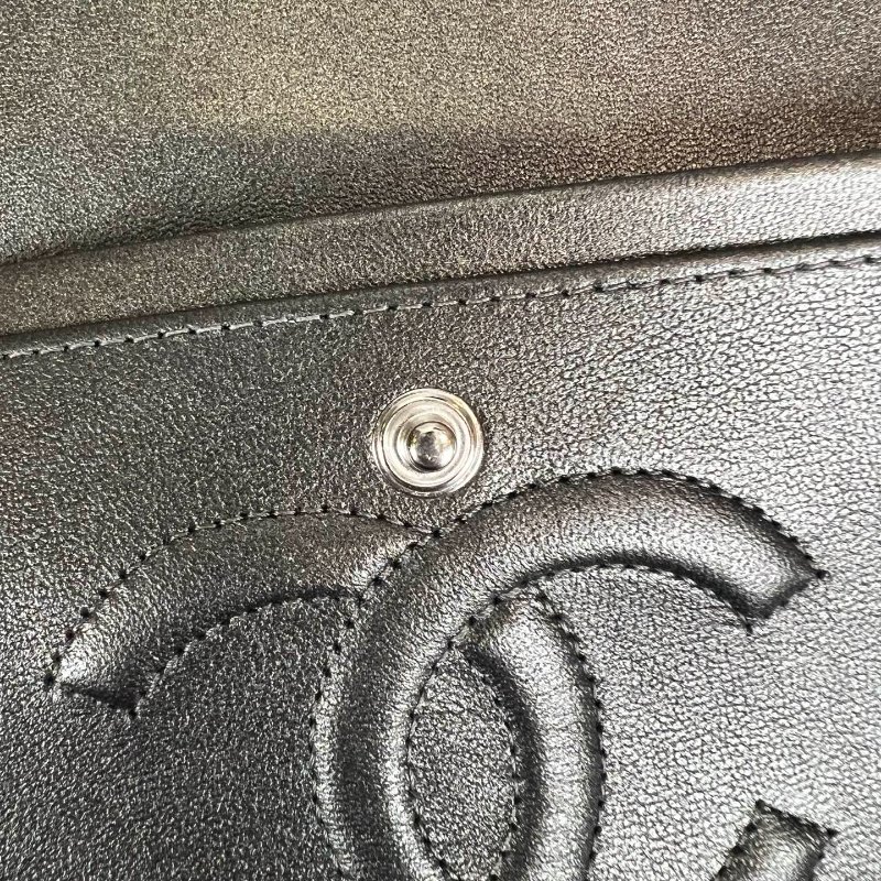 CHANEL CF25牛皮灰亮銀 AS0002/晶片款-11