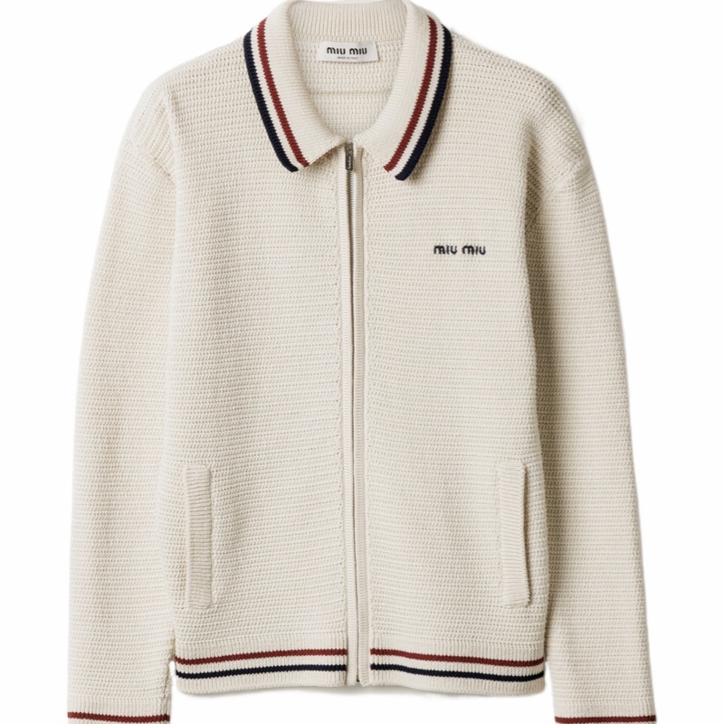 Miu Miu 女士 棉質拉鍊開衫IT-38 IT-40 IT-42 IT-46碼-4