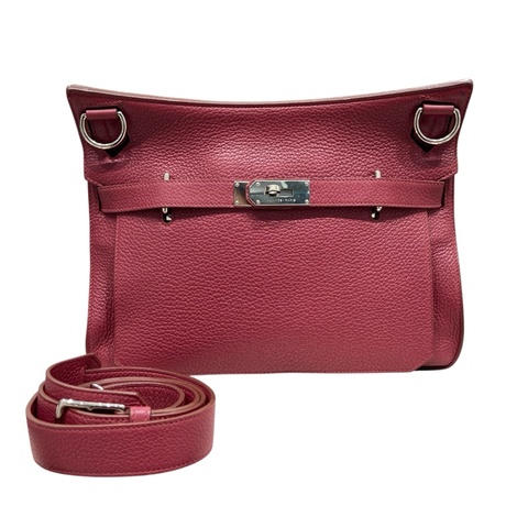 HERMÈS 愛馬仕 JYPSIÈRE 28 BAG 肩側背包 CLEMENCE 寶石紅 銀釦