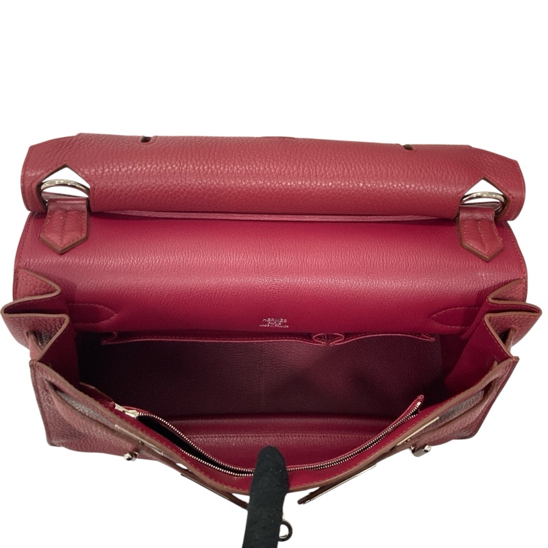 HERMÈS 愛馬仕 JYPSIÈRE 28 BAG 肩側背包 CLEMENCE 寶石紅 銀釦-7