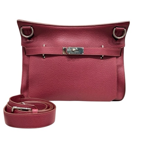 HERMÈS 愛馬仕 JYPSIÈRE 28 BAG 肩側背包 CLEMENCE 寶石紅 銀釦