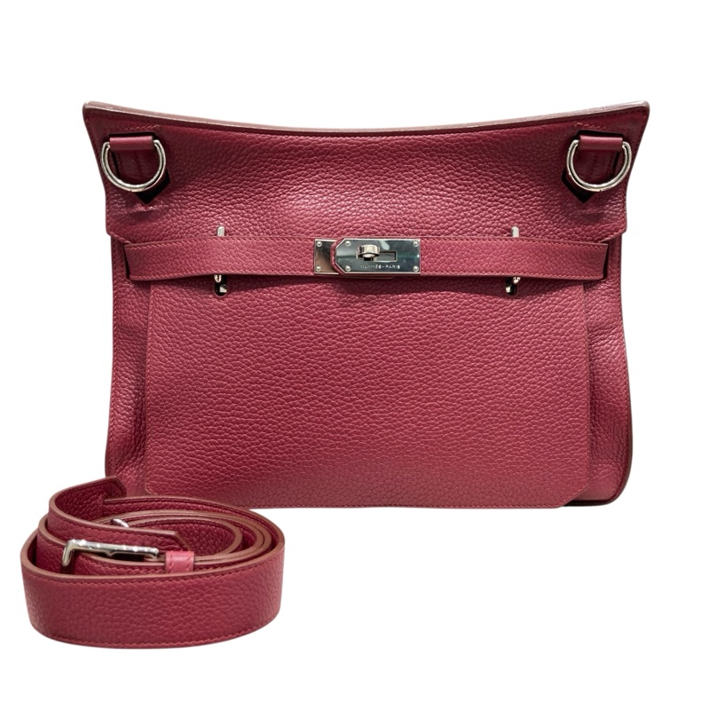 HERMÈS 愛馬仕 JYPSIÈRE 28 BAG 肩側背包 CLEMENCE 寶石紅 銀釦-0