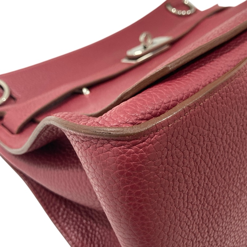 HERMÈS 愛馬仕 JYPSIÈRE 28 BAG 肩側背包 CLEMENCE 寶石紅 銀釦-7