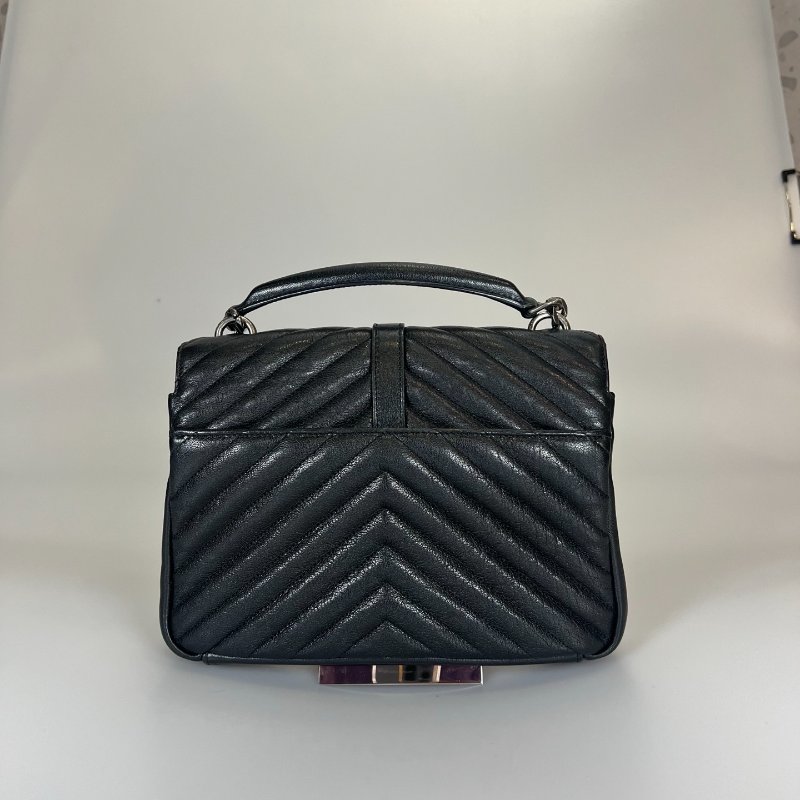 YSL 428056 黑銀學院包-1