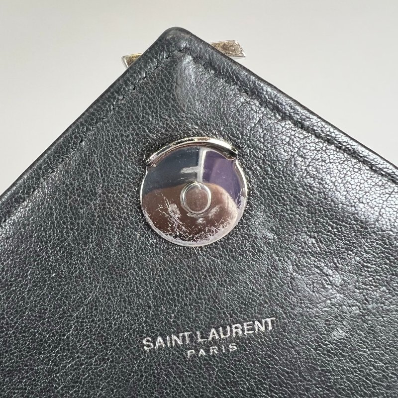 YSL 428056 黑銀學院包-10