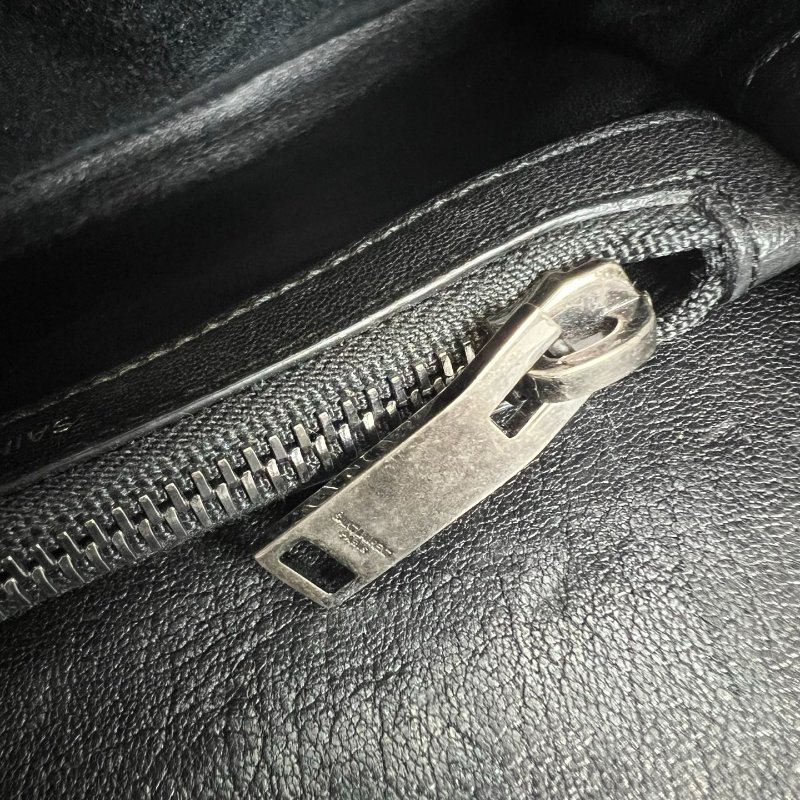 YSL 428056 黑銀學院包-15