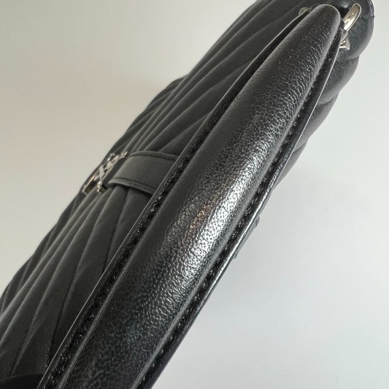 YSL 428056 黑銀學院包-17