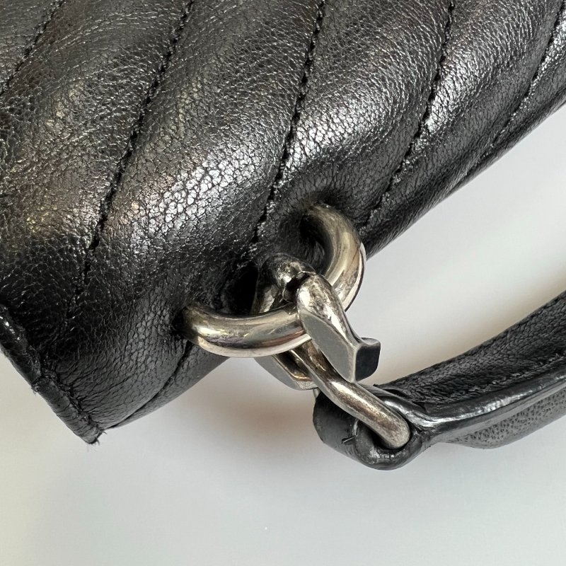 YSL 428056 黑銀學院包-18