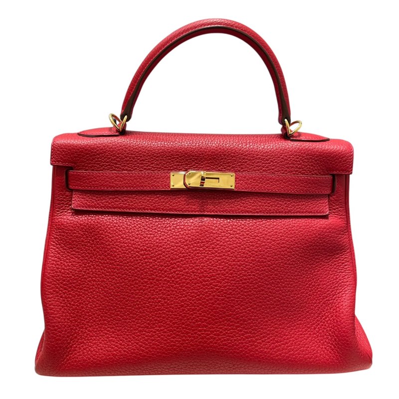HERMES 愛馬仕 KELLY 32 凱莉包 內縫 TOGO皮革 紅色 金釦-1