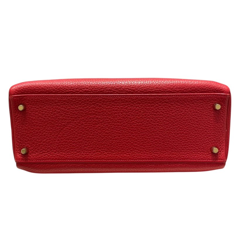HERMES 愛馬仕 KELLY 32 凱莉包 內縫 TOGO皮革 紅色 金釦-5