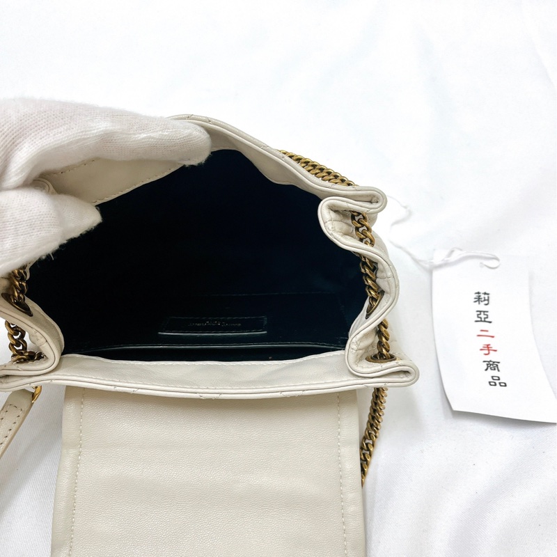 莉亞精品♡ YSL 672738 nolita 白金 二手-13