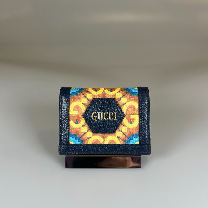 GUCCI 676297 藍色季節款對開短夾-0