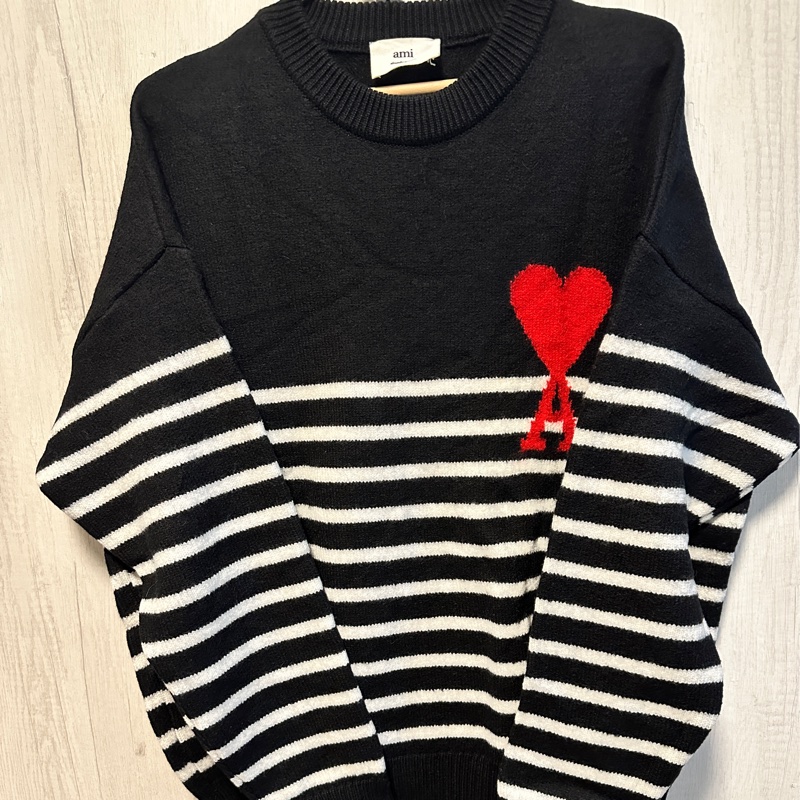 AMI Paris羊毛條紋毛衣 L號-0