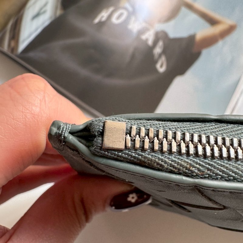 🎉喜歡簡約 外出必備 BV 灰藍色編織手拿包-12