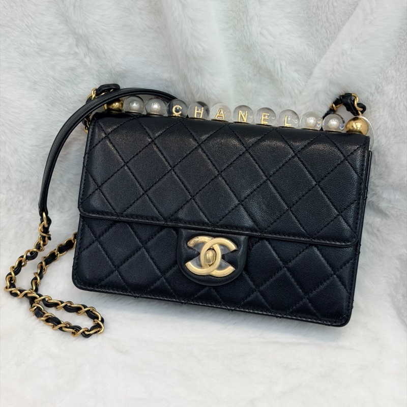 CHANEL Chic Pearl Flap Bag 珍珠牛皮翻蓋單肩斜背包 XC145-0