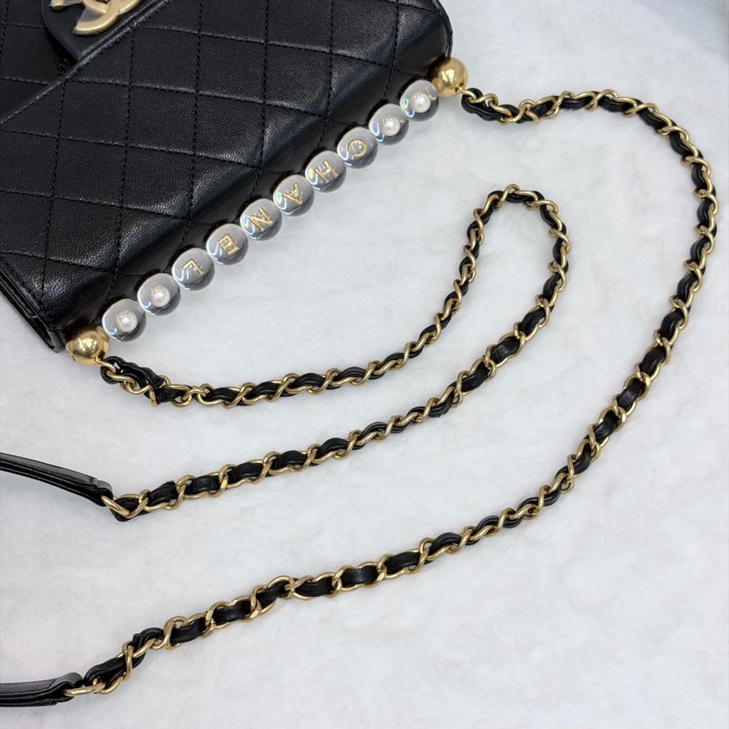 CHANEL Chic Pearl Flap Bag 珍珠牛皮翻蓋單肩斜背包 XC145-27