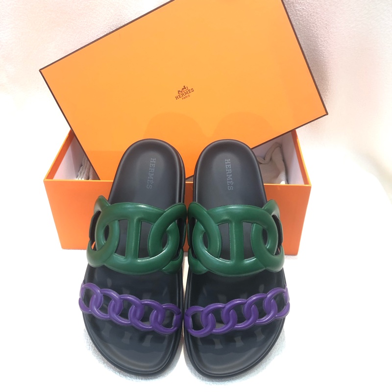 HERMÈS Extra sandal拼色豬鼻涼鞋 36 SIZE XC287-0