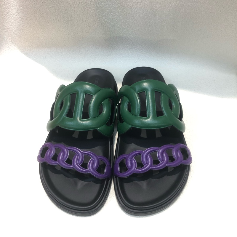 HERMÈS Extra sandal拼色豬鼻涼鞋 36 SIZE XC287-1