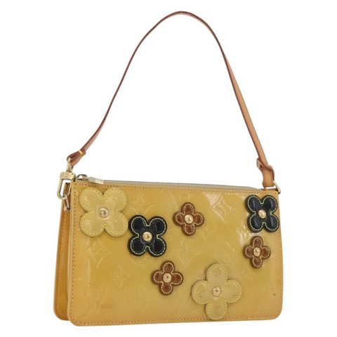 路易威登 Monogram Vernis Lexington 手拿包 花卉圖案 米色 M92246 LV 正品 172125